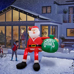 Inflatable Santa 8-Foot Built-In LED Weather-Resistant