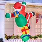 Inflatable Santa Climbing 6 Ft Integrated LED Lights