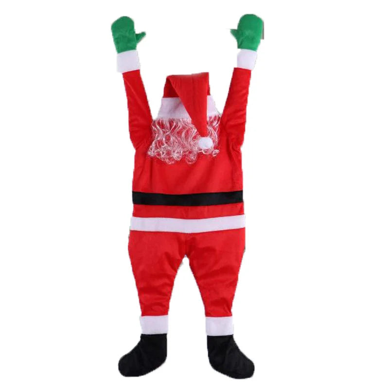 Inflatable Santa Costume Built-In Pump Attached Hat & Belt