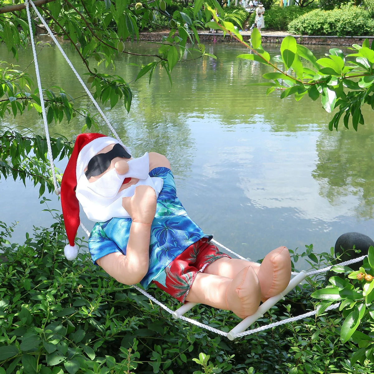 Inflatable Santa Decoration Quick Inflate & Weather-Resistant Hammock Design