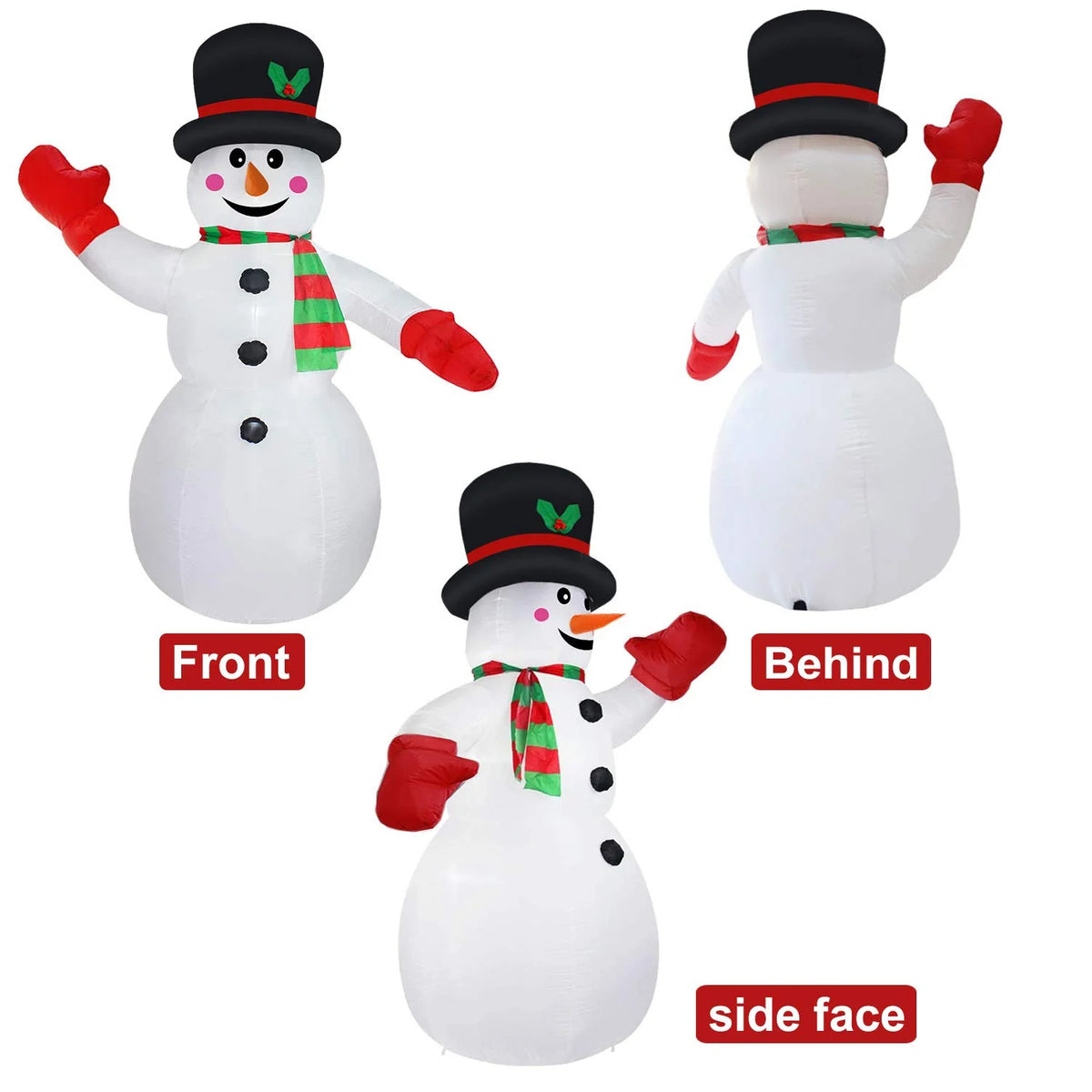 Inflatable Snowman Decoration Easy Setup Weather-Resistant Indoor & Outdoor