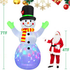 Inflatable Snowman LED Lighted Weather-Resistant 84 Inch