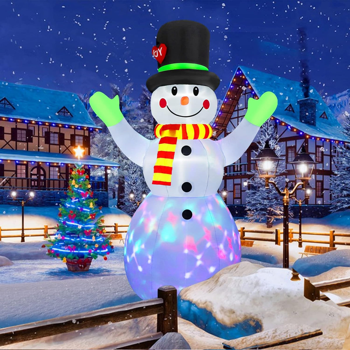 Inflatable Snowman LED-Lit Weather-Resistant 213 cm