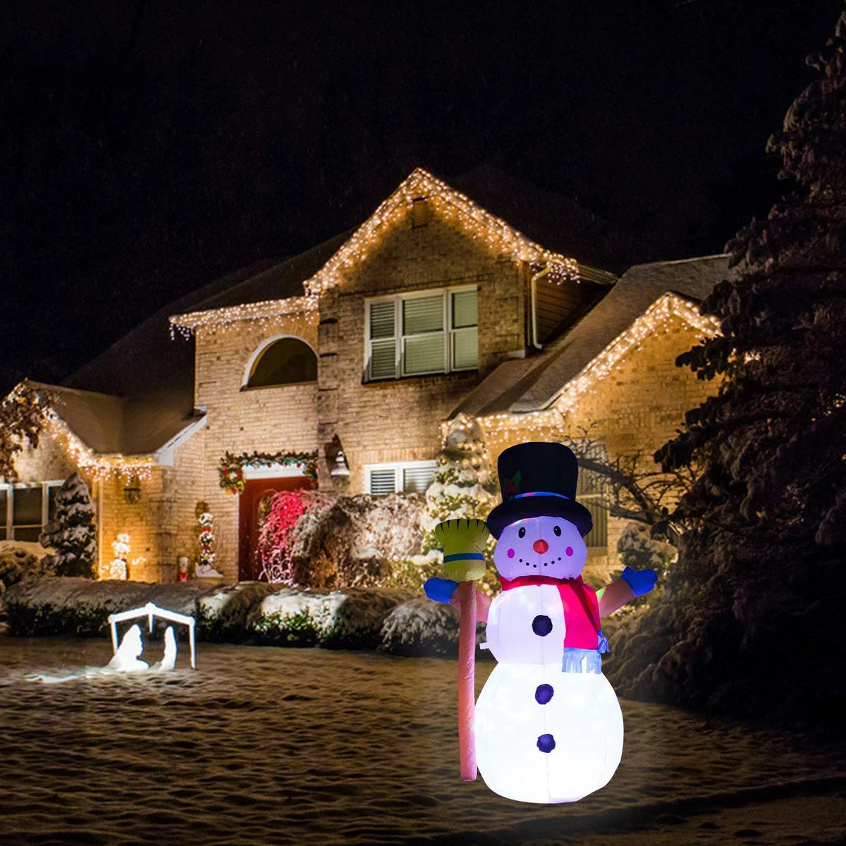 Inflatable Snowman Quick Inflate Weather-Resistant Blower & Stakes