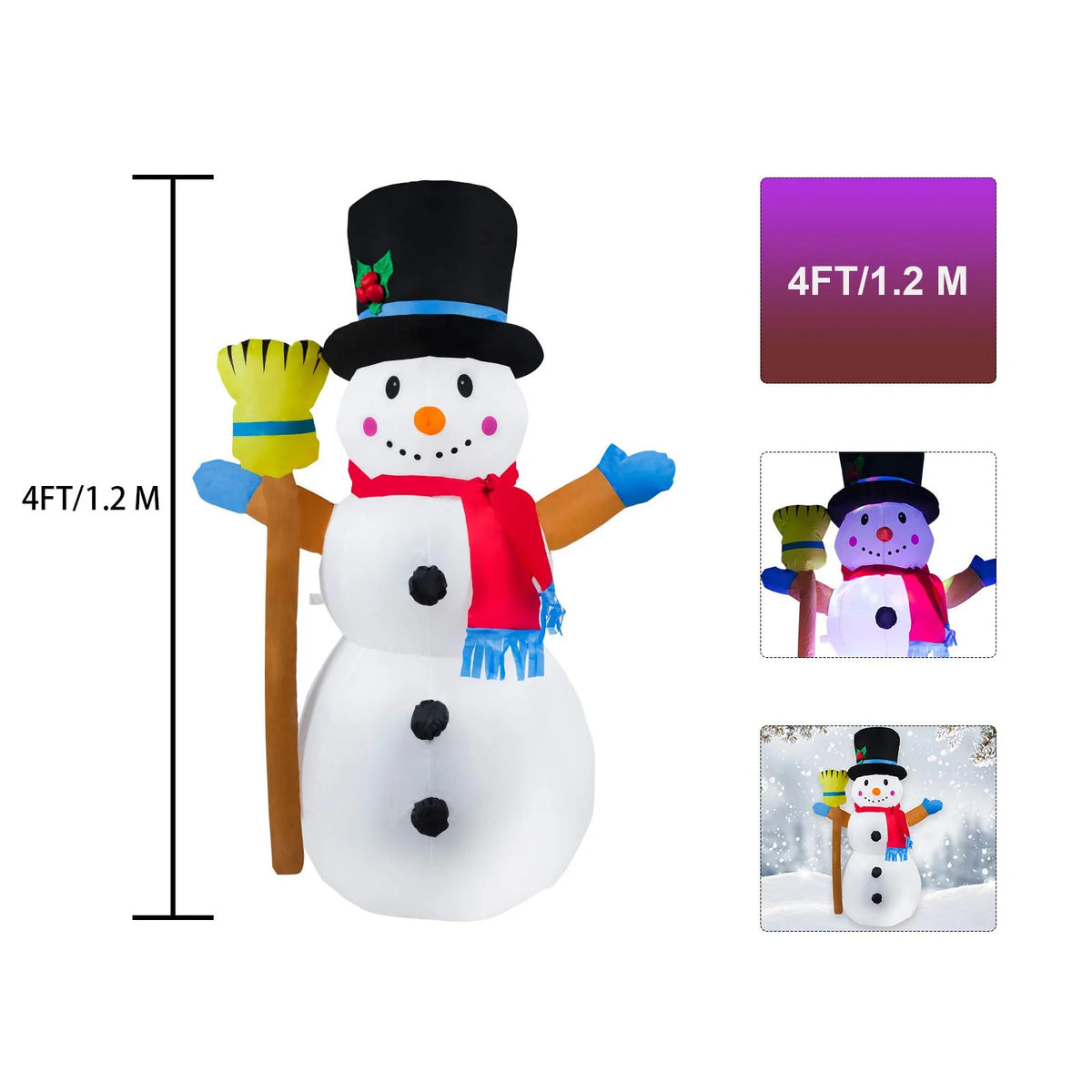 Inflatable Snowman Quick Inflate Weather-Resistant Blower & Stakes
