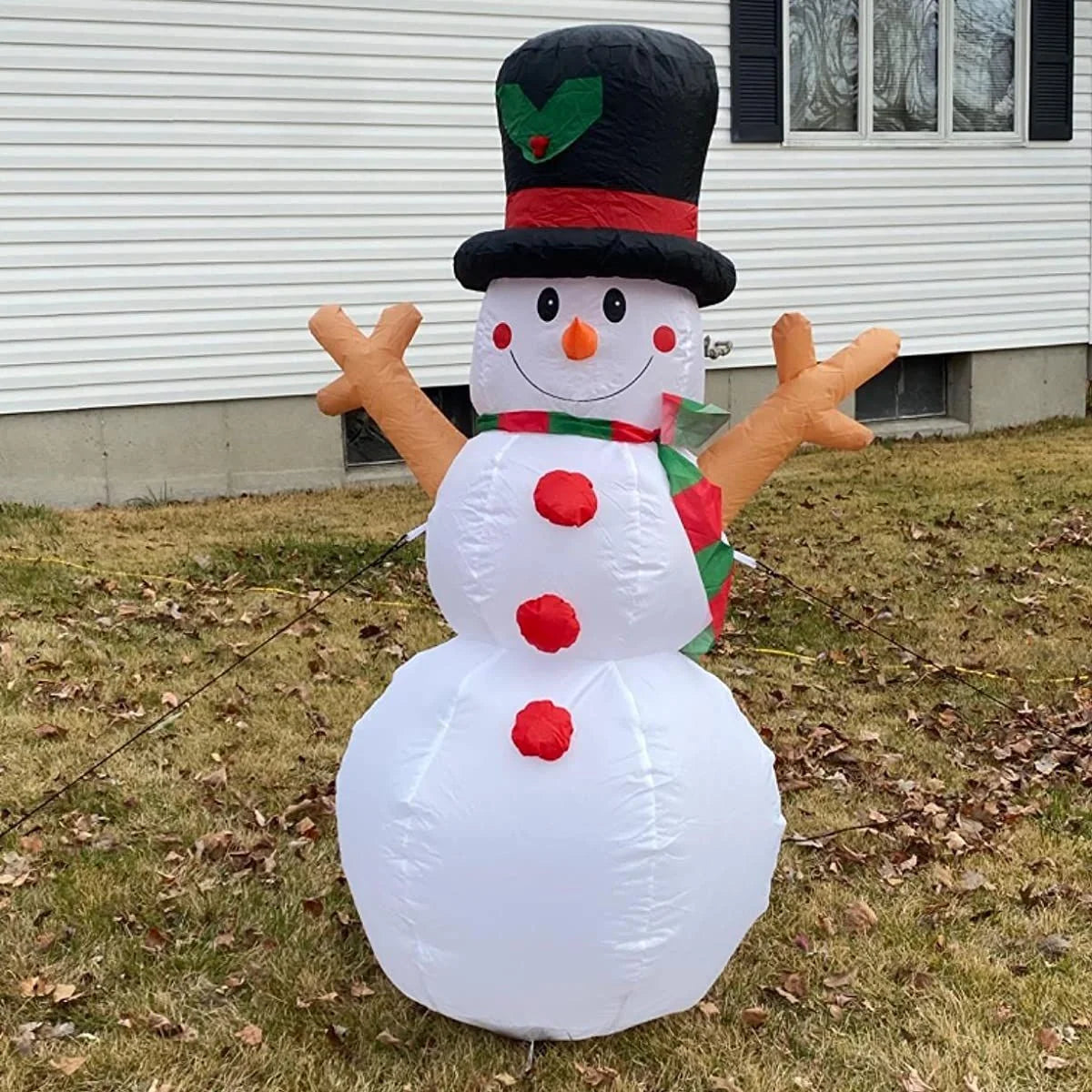 Inflatable Snowman Quick-Inflate Weatherproof Scarf & Top Hat