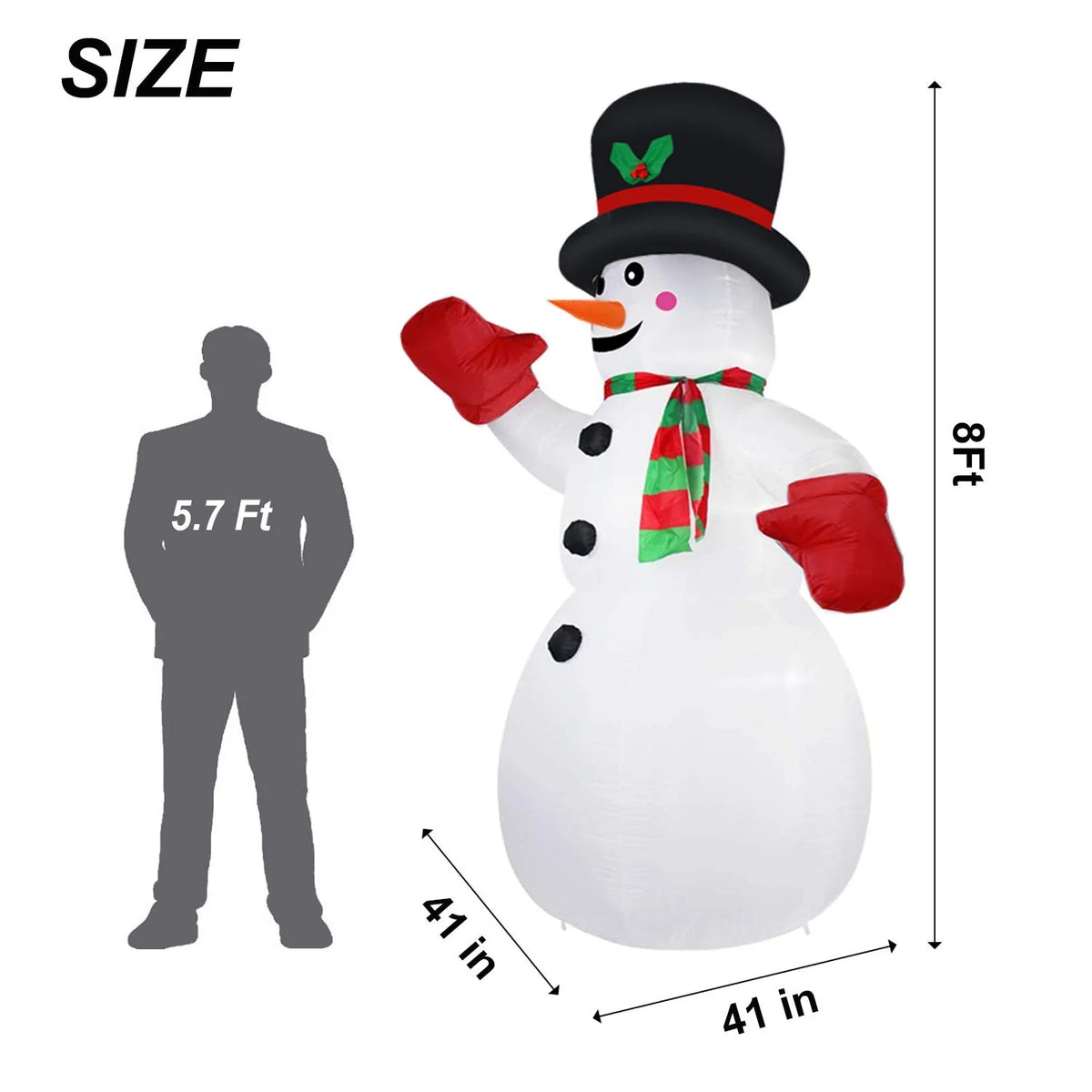 Inflatable Snowman Quick-Setup Weather-Resistant Indoor & Outdoor