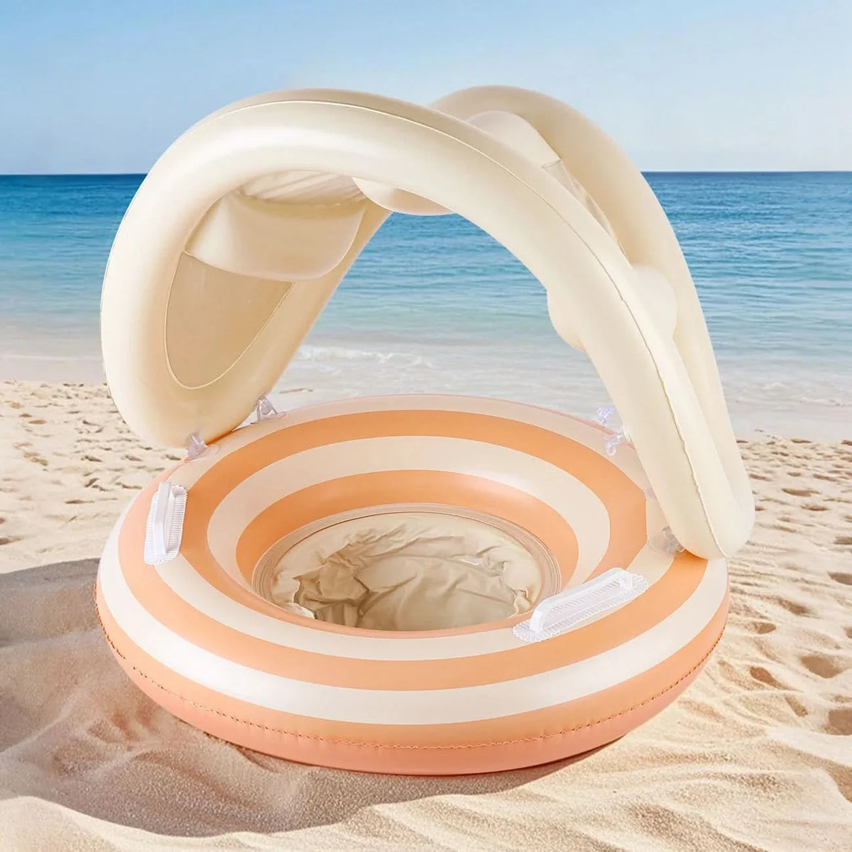 Inflatable Swim Diaper Retro Striped Handles & Rings