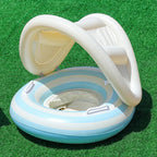 Inflatable Swim Diaper Retro Striped Handles & Rings
