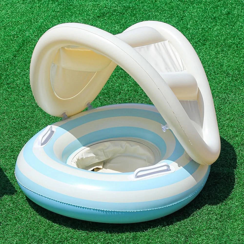 Inflatable Swim Diaper Retro Striped Handles & Rings