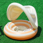 Inflatable Swim Diaper Retro Striped Handles & Rings