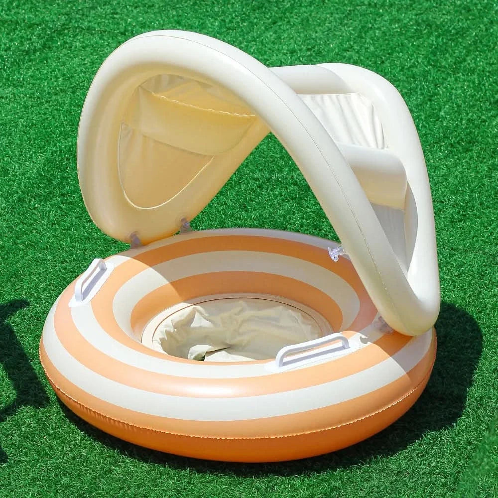 Inflatable Swim Diaper Retro Striped Handles & Rings
