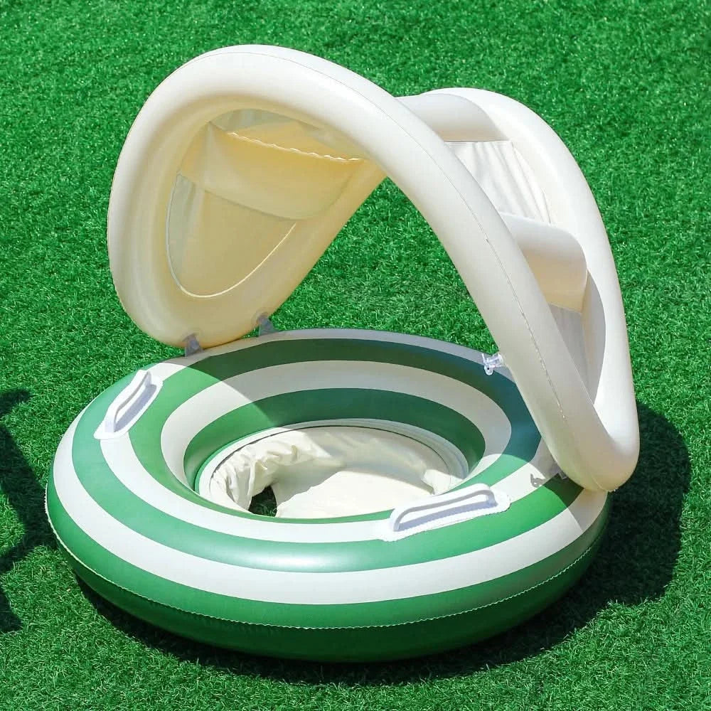 Inflatable Swim Diaper Retro Striped Handles & Rings