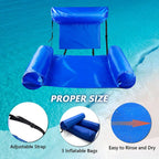 Inflatable Swimming Chair Ergonomic Backrest & Armrests