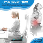 Inflatable Travel Cushion Ergonomic Air-Cell Support & Adjustable Firmness
