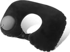Inflatable Travel Neck Pillow Built-In Hand Pump Ergonomic Support