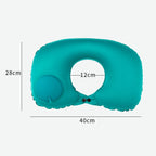 Inflatable Travel Neck Pillow Built-In Hand Pump Ergonomic Support