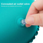 Inflatable Travel Neck Pillow Built-In Hand Pump Ergonomic Support