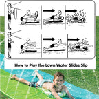 Inflatable Water Slide Integrated Sprinkler & Dual Lanes