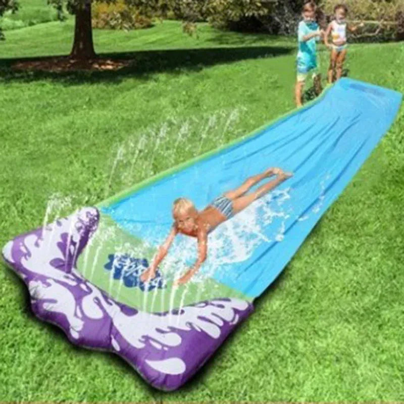 Inflatable Water Slide Integrated Sprinkler & Dual Lanes