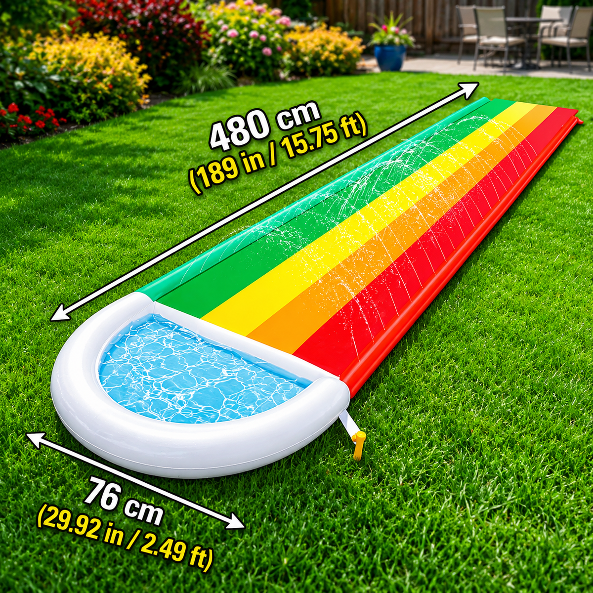Inflatable Water Slide Wide Racing Easy Setup