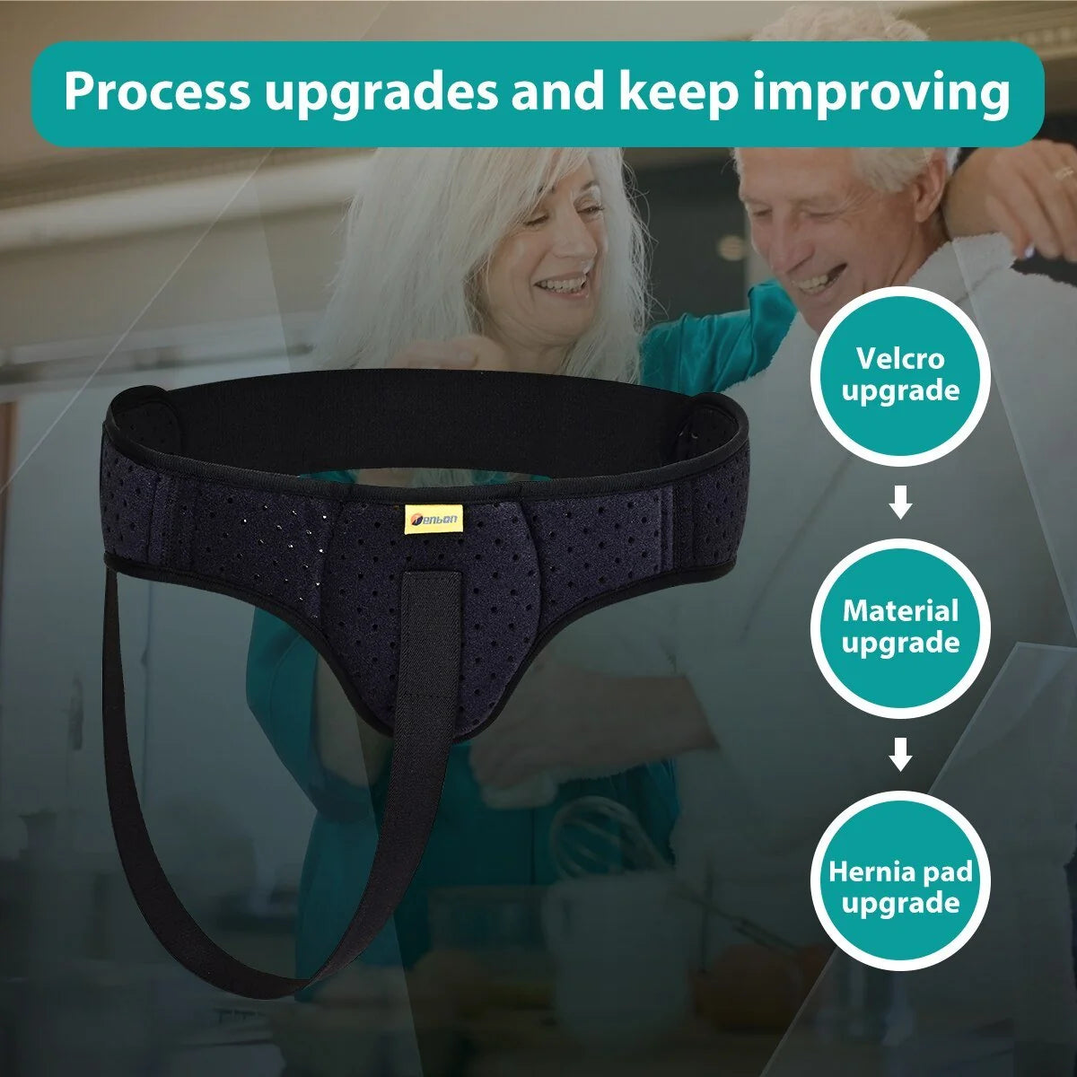 Inguinal Hernia Belt Adjustable Fit Removable Compression Pad