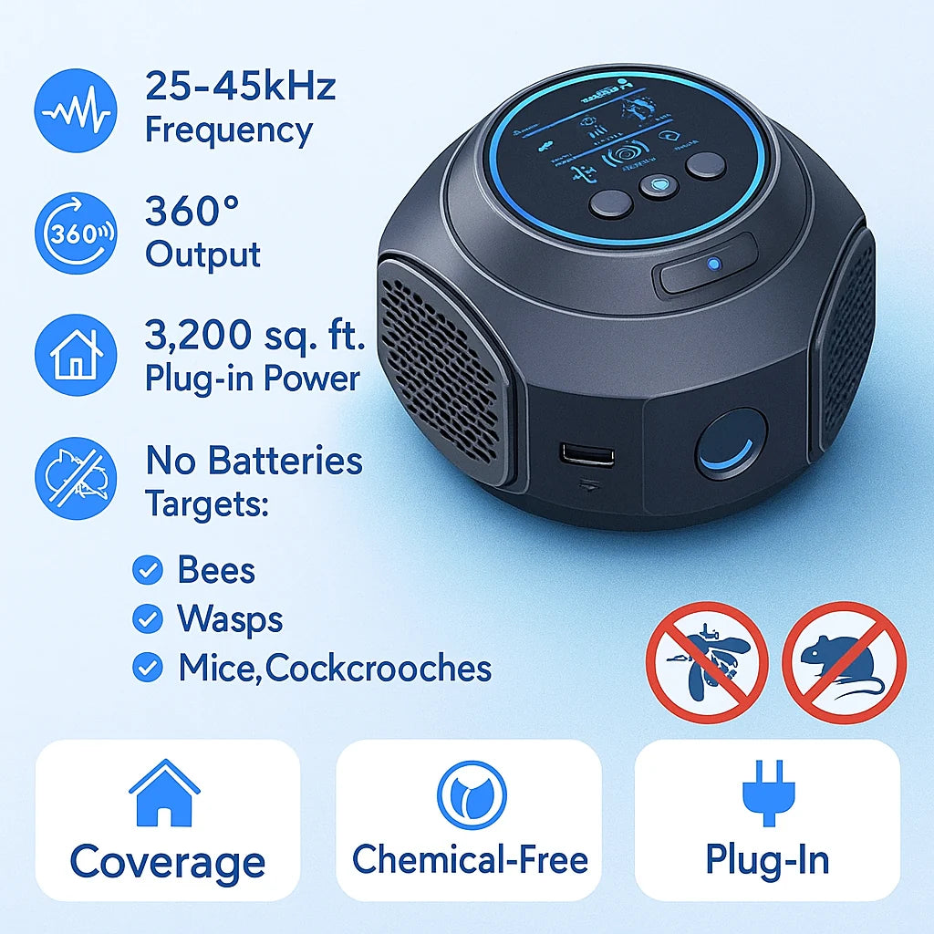 Insect Repeller Ultrasonic Plug-In Chemical-Free