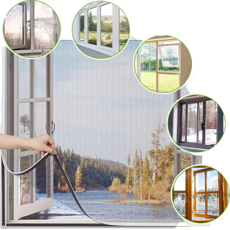 Insect Screen Hook & Loop Fastening Washable Mesh