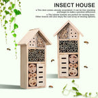 Insect Shelter Solid Wood Varied Openings