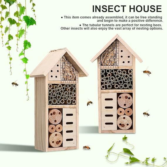 Insect Shelter Solid Wood Varied Openings