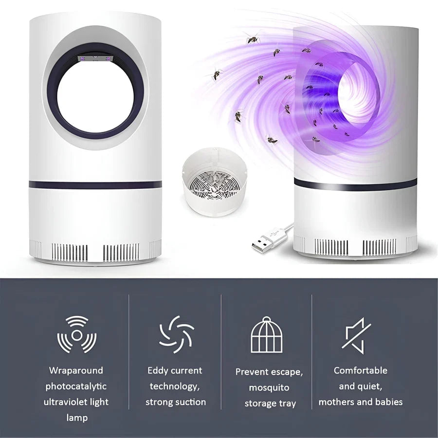 Insect Trap USB Powered Whisper-Quiet Removable Tray