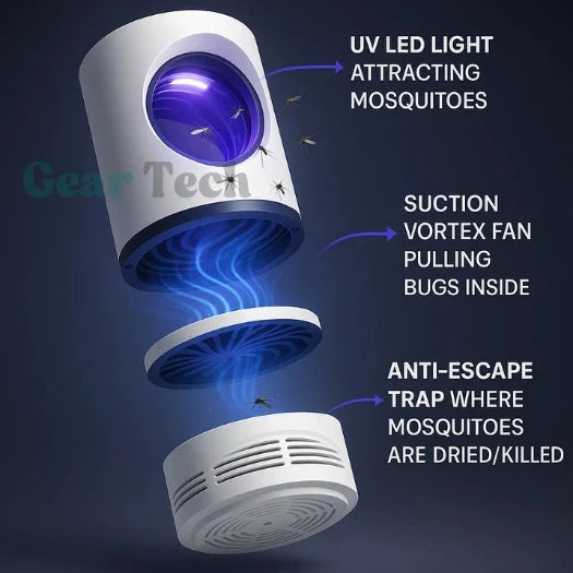 Insect Trap UV Light Quiet Suction Indoor & Outdoor