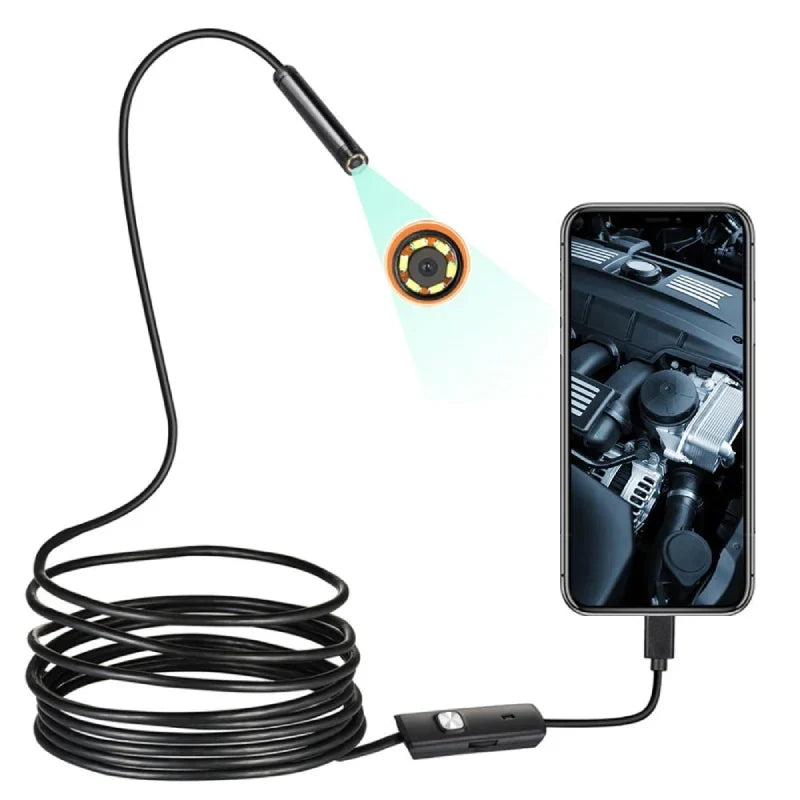 Inspection Camera USB 7mm Ultra-Slim Lens Flexible Cable