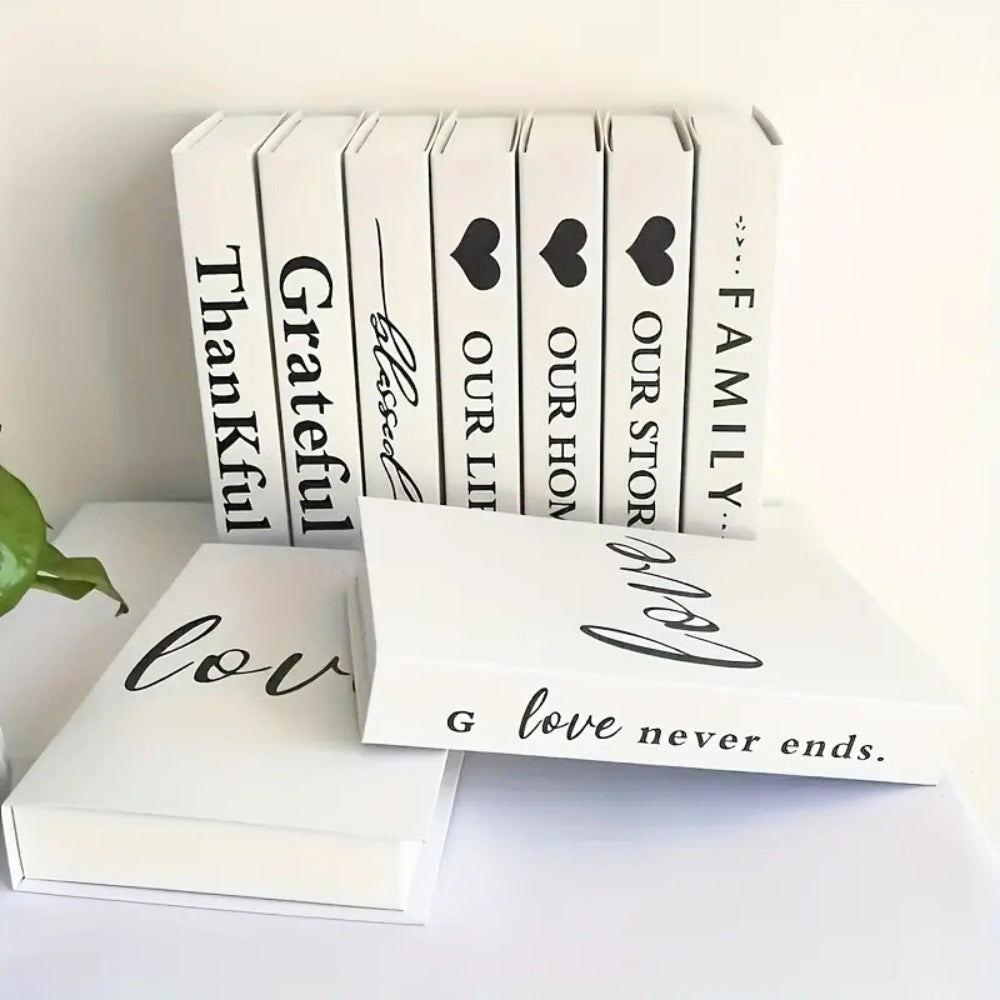 Inspirational Crisp White Decorative Book Stack