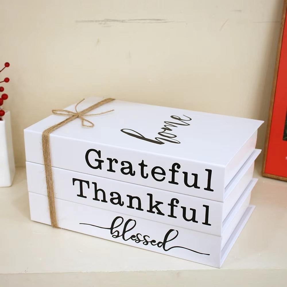 Inspirational Crisp White Decorative Book Stack