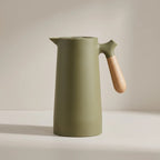 Insulated Carafe Double-Walled Vacuum Wooden Handle & Push-Button Pour