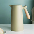 Insulated Carafe Double-Walled Vacuum Wooden Handle & Push-Button Pour