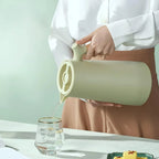 Insulated Carafe Double-Walled Vacuum Wooden Handle & Push-Button Pour