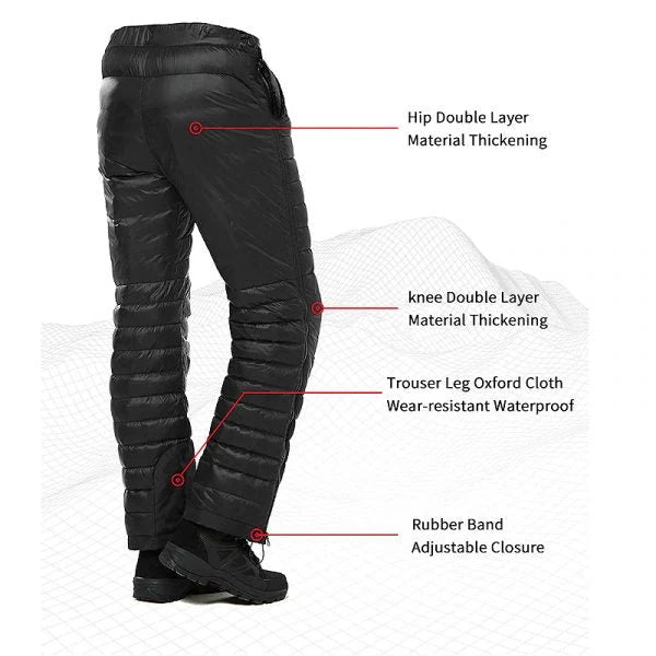 Insulated Down Pants 700 Fill Power Goose Down Water-Resistant