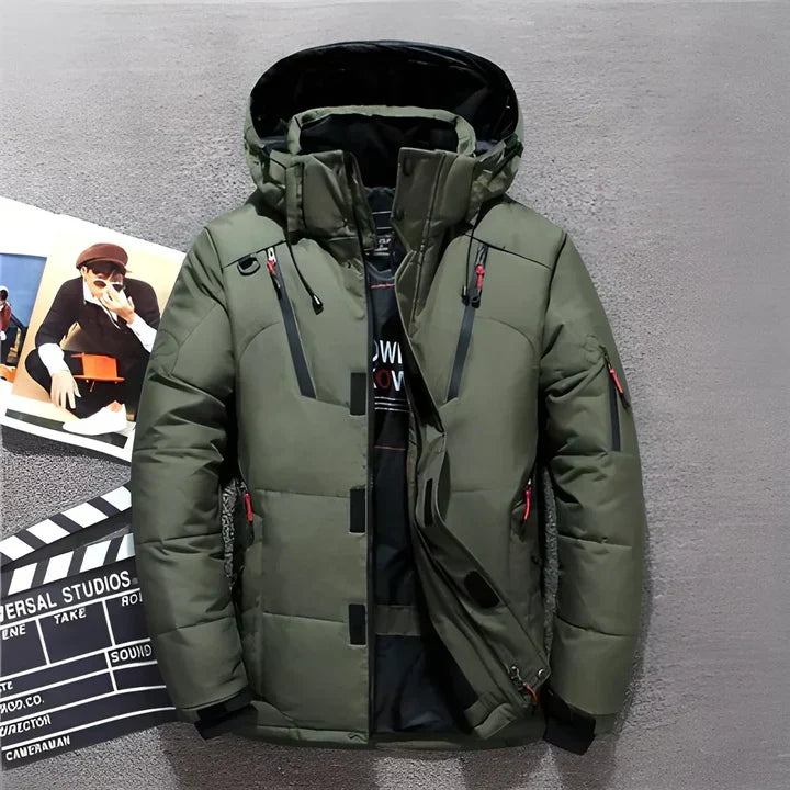 Insulated Jacket Lightweight Water-Repellent Adjustable Hood