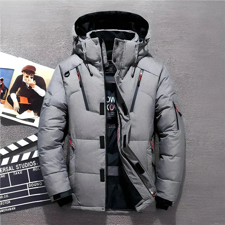 Insulated Jacket Lightweight Water-Repellent Adjustable Hood