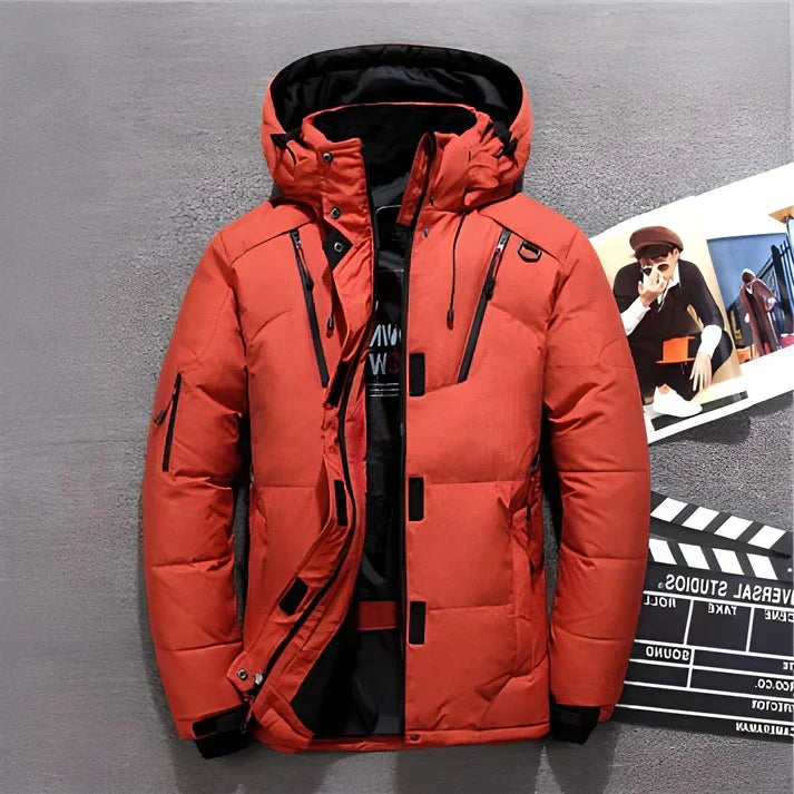 Insulated Jacket Lightweight Water-Repellent Adjustable Hood