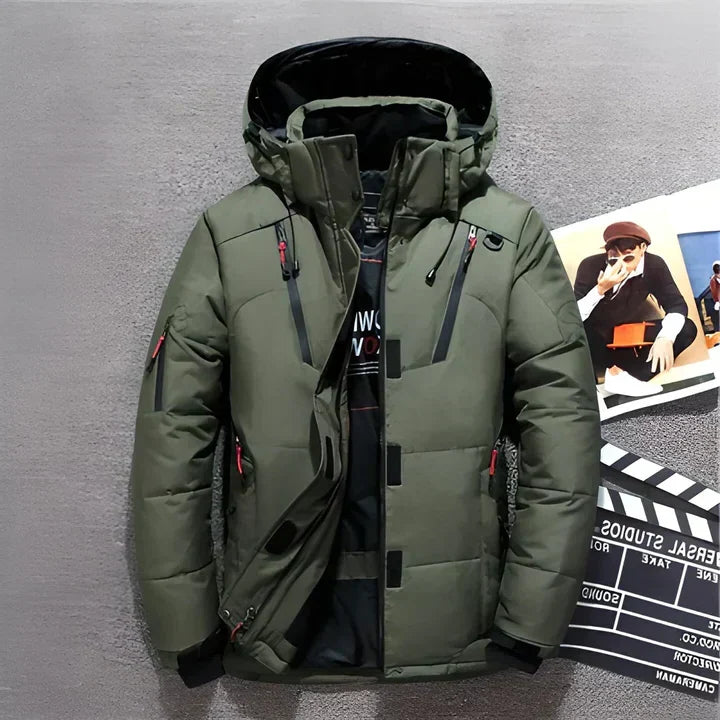 Insulated Jacket Lightweight Water-Repellent Adjustable Hood
