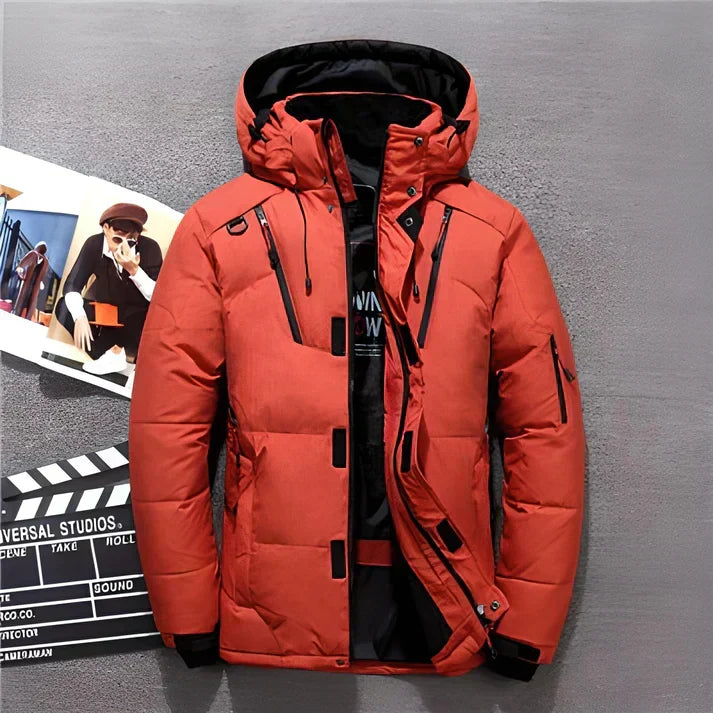 Insulated Jacket Lightweight Water-Repellent Adjustable Hood
