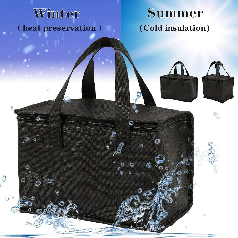 Insulated Lunch Bag Non-Woven With Zipper & Handles