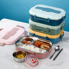 Insulated Lunchbox Double-Walled Stainless Steel Leak-Proof With Compartments