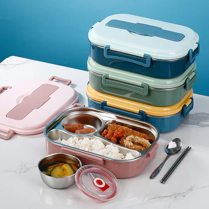 Insulated Lunchbox Double-Walled Stainless Steel Leak-Proof With Compartments