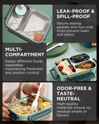 Insulated Lunchbox Leak-Proof & Portable 2 or 3 Compartments