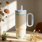 Insulated Mug Double-Wall Integrated Straw & Handle