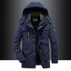 Insulated Parka Mid-Length Windproof Fleece Lined Removable Fur Trim